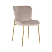 Eetkamerstoel Odessa Khaki Velvet Brushed Gold (Brandvertragend)