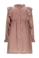 Le Chic winter jurk meisjes - bruin/rood - Skylar - ruffle