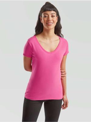 FRUIT OF THE LOOM LADIES ICONIC 150 V-NECK T T-SIRT