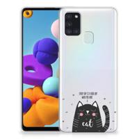 Samsung Galaxy A21s Telefoonhoesje met Naam Cat Good Day