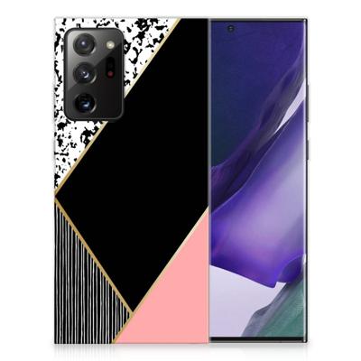 Samsung Galaxy Note20 Ultra | TPU Hoesje | Zwart Roze Vormen