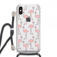 Anything Flamingoes: iPhone XS Max Transparant Hoesje met koord