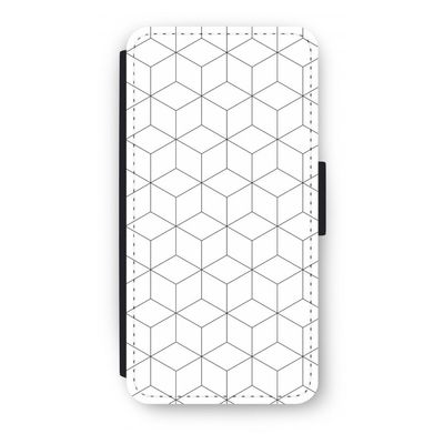 Zwart-witte kubussen: iPhone 8 Plus Flip Hoesje