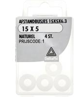 Afst.bus 15x5x6.3 naturel 4st - Deltafix