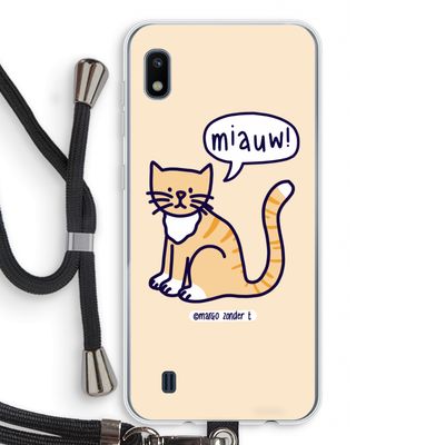 Miauw: Samsung Galaxy A10 Transparant Hoesje met koord