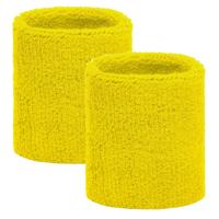 Gele pols zweetbandjes 2 stuks Gele pols zweetbandjes 2 stuks