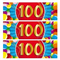 100 jaar leeftijd sticker - 10x - 19 x 6 cm - 100 jaar verjaardag - jubileum - versiering