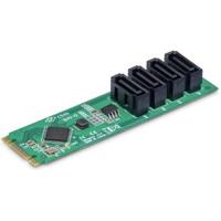 StarTech.com 4-Port M.2 naar SATA Adapter Kaart, M.2 PCIe 3.0 naar SATA HDD/SSD Uitbreidingskaart, A
