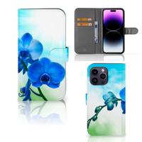 iPhone 15 Pro Max Hoesje Orchidee Blauw - Cadeau voor je Moeder iPhone 15 Pro Max Hoesje Orchidee Blauw - Cadeau voor je Moeder