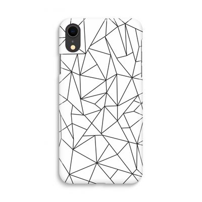 Geometrische lijnen zwart: iPhone XR Volledig Geprint Hoesje