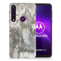 Motorola One Macro TPU Siliconen Hoesje Beton Print