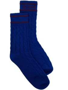 Gucci chaussettes basses en maille torsadée - Bleu