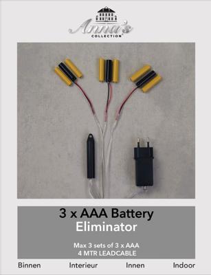 3AAA-batterijvervanger 3 aansluitingen, geen 3AAA batterijen meer nodig! Transformator Adapter Indoor CoenBakker - Annas collection