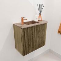 Toiletmeubel Mondiaz Joya Dlux | 51.6 cm | Meubelkleur Dusk | Faye wastafel Arena Wasbak Links | 1 kraangat