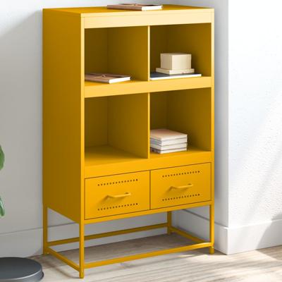 Hoge kast 68x39x111,5 cm staal mosterdgeel