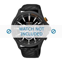 Horlogeband Seiko V175-0DM0 / SSC499P1 / L0G9011N0 Leder Zwart 22mm