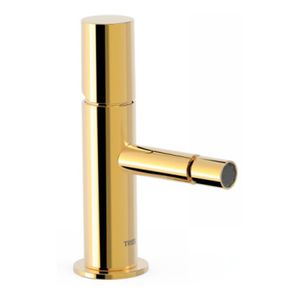 Bidetkraan Tres Study | Opbouw | Mengkraan | 1-knop | Rond | 24k Goud glans