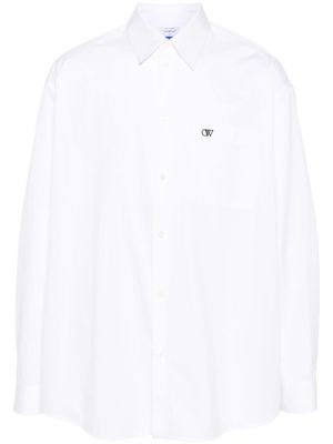 Off-White chemise en coton à logo brodé - Blanc