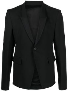 Rick Owens blazer en laine vierge à simple boutonnage - Noir