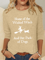 Home Of The Wicked Witch And Her Pack Of Dogs Print Casual Dog Regular Fit Shirt