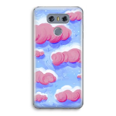 Roze wolken met vogels: LG G6 Transparant Hoesje