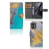 Motorola Edge 30 Neo | Bookcase | Marble Blue Gold