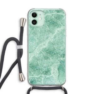 Groen marmer: iPhone 11 Transparant Hoesje met koord