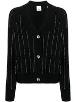 Allude cardigan à rayures strassées - Noir