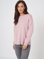 Basic trui met ronde hals en split op de rug