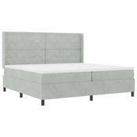 Boxspring bed met hoofdeinde Lichtgrijs 200 x 200 cm Fluweel