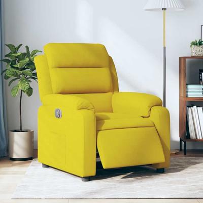 Fauteuil verstelbaar elektrisch stof geel