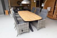 Tuinset Tenerife - 6 wicker stoelen met teakhouten tafel - Showmodel Numansdorp- - Steigerhout,Teak,Wicker- Sens-Line