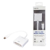 LogiLink UA0245A USB / DVI Adapter [1x USB 3.2 Gen 2 stekker C (USB 3.1) - 1x DVI-bus 24+5-polig] Wit 14.00 cm - thumbnail