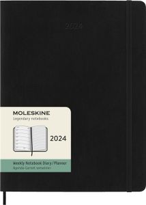 Agenda 2024 Moleskine 12M Planner Weekly 7dag/1pagina extra large 190x250mm soft cover black