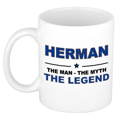 Herman cadeau mok - man myth legend - naam koffiemok - 300 ml - collega - vaderdag
