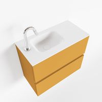 Toiletmeubel Mondiaz Ada | 60 cm | Meubelkleur Ocher | Lex wastafel Talc Links | 1 kraangat