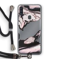 Roze stroom: Samsung Galaxy A11 Transparant Hoesje met koord