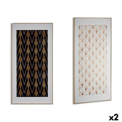 Canvas Gift Decor Geometrisch 61,5 x 3 x 121,5 cm (2 Stuks)