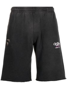 Off-White short de sport Wave Off en coton - Gris