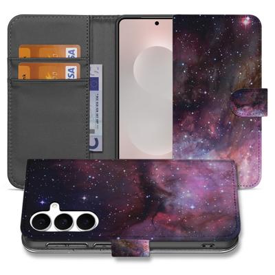 Book Case Hoes Samsung Galaxy S25 FE Heelal Design PU Leer Grijs Book Case Hoes Samsung Galaxy S25 FE Heelal Design PU Leer Grijs