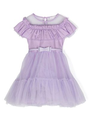 Monnalisa robe en tulle à volants - Violet