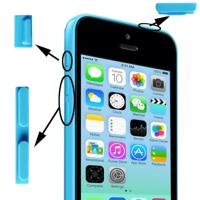 3 in 1 (Mute knop + / uit-knop + volumeknop) voor iPhone 5C blauw
