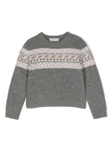 Bonpoint Tinoa intarsia-knit wool sweater - Gris