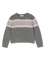 Bonpoint pull Tinoa en maille intarsia - Gris - thumbnail