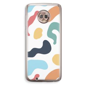 Memphis Shapes Blue: Motorola Moto G6 Transparant Hoesje