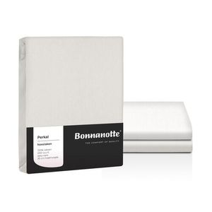 Bonnanotte Bonnanotte Perkal Hoeslaken 160x210 Wit