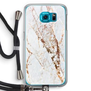 Goud marmer: Samsung Galaxy S6 Transparant Hoesje met koord