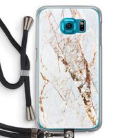Goud marmer: Samsung Galaxy S6 Transparant Hoesje met koord