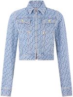 Rabanne veste en jean à motif monogrammé - Bleu