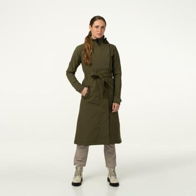 AGU Trench Coat Long Regenjas Urban Outdoor Dames - Groen - L - Waterdicht